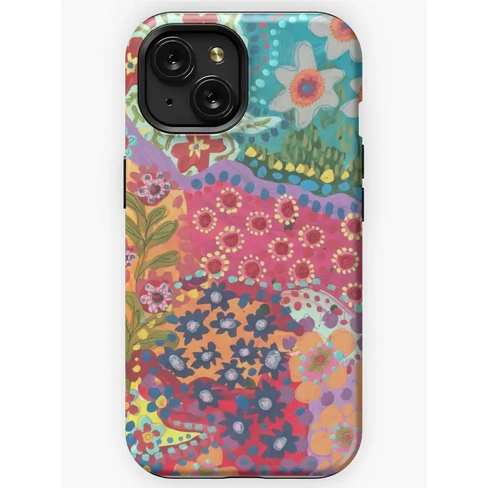 Magsafe iPhone Case Glittercutie Colorful Floral Painting Phone Case Phone Cover Hard Cases Magnetic Phone Case