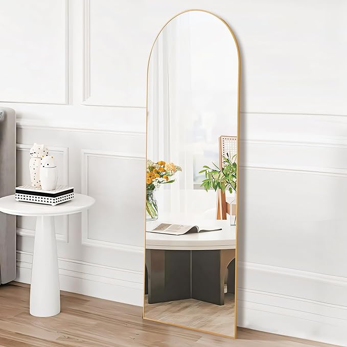 Arched/Right Angle 71"x26"/64"x21"/59"x16"Full Length Mirror Full Body Floor Gold Mirror Standing Hanging or Leaning Wall,Arch Wall Mirror with Stand Aluminum Alloy Thin Frame for Bedroom Cloakroom,Black Full-Length Mirror with Explosion-Proof HD Glass Arched/Right Angle 71"x26"/64"x21"/59"x16"Full Length Mirror Full Body Floor Gold Mirror Standing Hanging or Leaning Wall,Arch Wall Mirror with Stand Aluminum Alloy Thin Frame for Bedroom Cloakroom,Black Full-Length Mirror with Explosion-Proof HD Glass