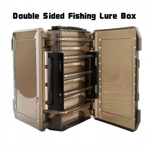 Double-Sided Fishing Bait Box with Handheld Device, 10 Compartments Fishing Lure Storage Container, Fishing Gear Accessories Case