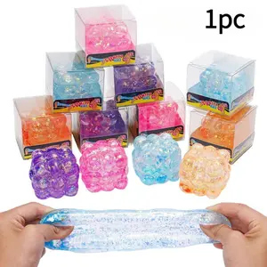 Gold-Dust Cube Maltose Squeeze Toy-Fingertip toys to relieve anxiety, portable relaxationitems, transparent design, suitable for office or schooluse. A must-have gift for children and friends.