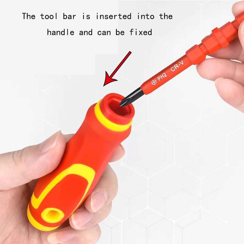 Household Insulation Screwdriver Set, 1 Set Cross Hexagon Electrical Service Tool Set with Test Pen, Multifunctional Insulation Screwdriver Set with Storage Bag