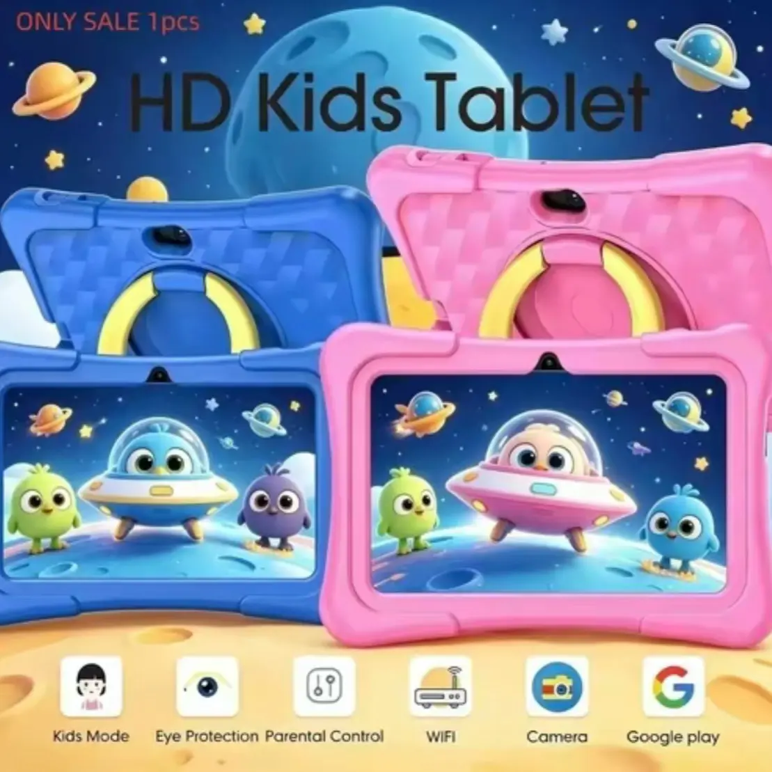 Latest Kids Tablet 2026, 1+16GB Dual Camera, Eye Protection, Parental Control, Educational Tablet, WiFi Supported, Birthday Gift for 4-12 Year Olds