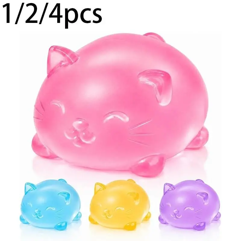 1/2/4pcs Cat Squishies Toys,, Anxiety Relief, Soft Slow Rebound Toys, Fun Interactive Design, Office Desk Accessories, Gift Box