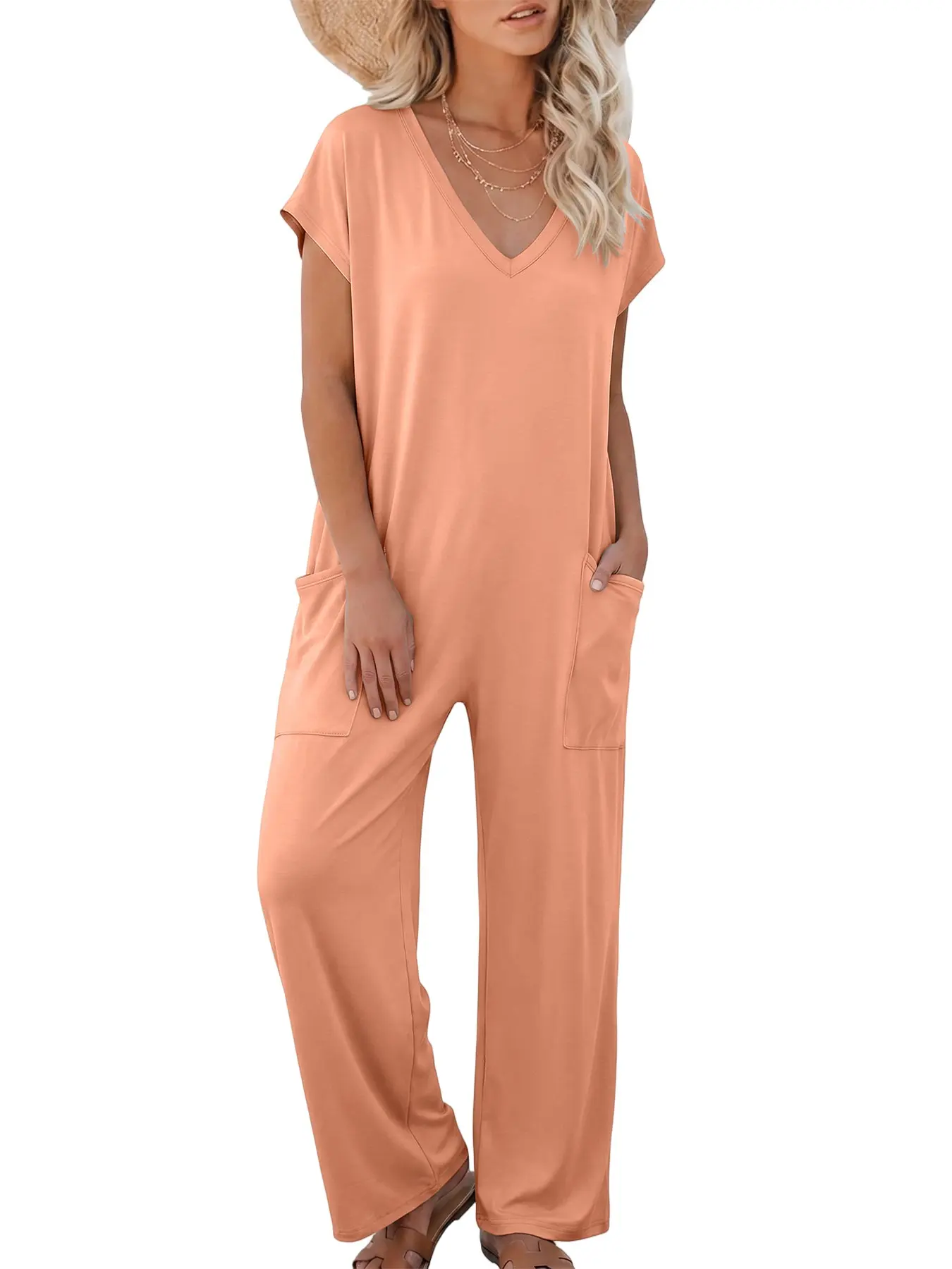 Women's Workwear Jumpsuit, Casual Comfortable Romper, Wearable at Home or Outdoors, Perfect for Shopping and Vacation