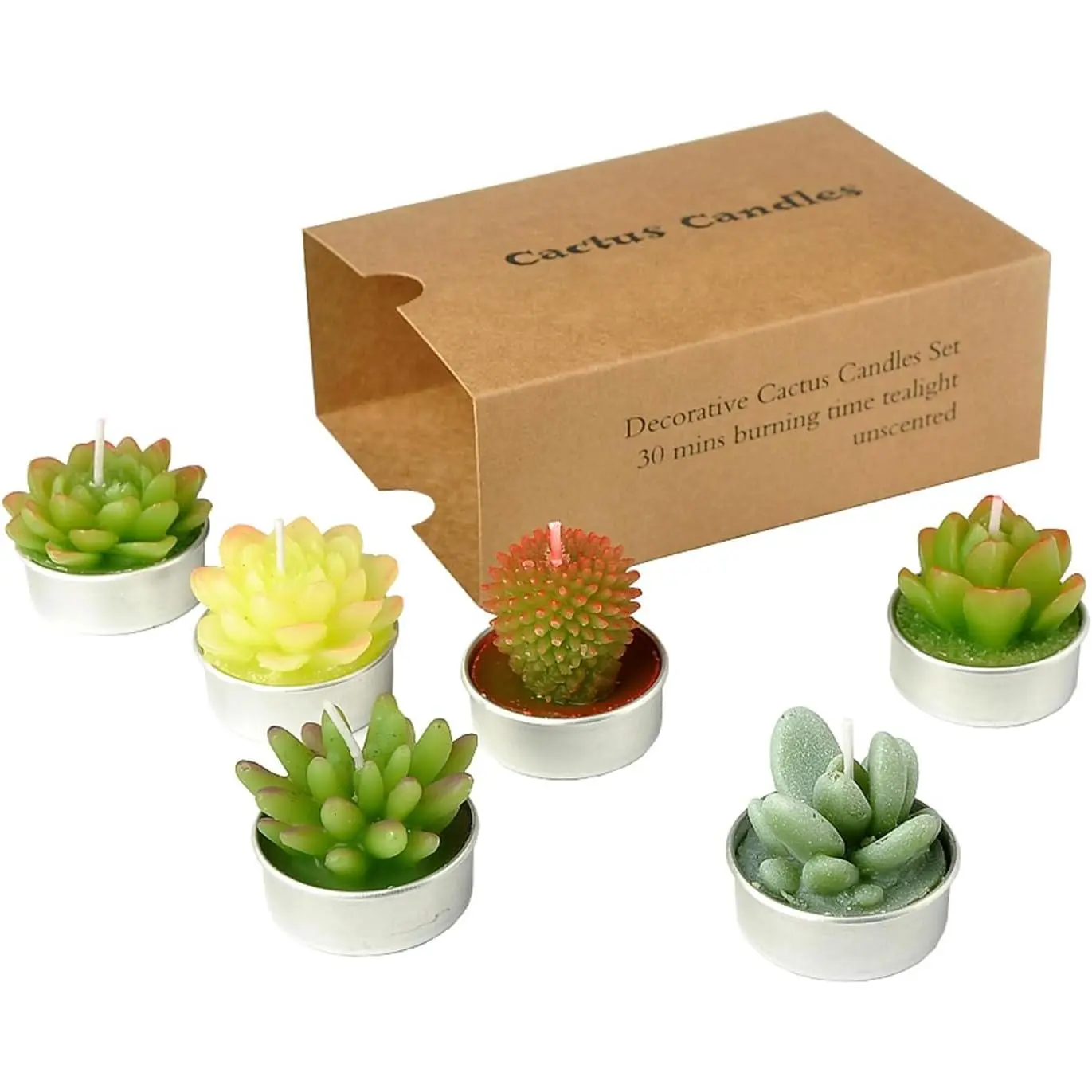 Cactus Tealight Candles,  Delicate Succulent Cactus Candles(  for Birthday Party ,Wedding, ,  Decor)
