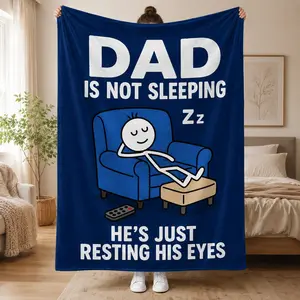 Father's Day Gifts Flannel Fleece Blanket - Soft, Cozy Throw Blanket for Dad from Daughter, Son
