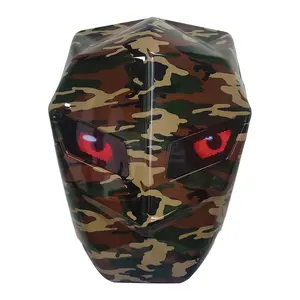 LED Knight Backpack Camo Night Shadow, Smart Bluetooth Programmable Screen Motorcycle Helmet Bag, Hard Shell Expandable 15.6" Laptop Pack with USB Charging, DIY Pixel Art Animation, Travel Daypack, Cyberpunk Biker Gift (Power Bank Not Included)