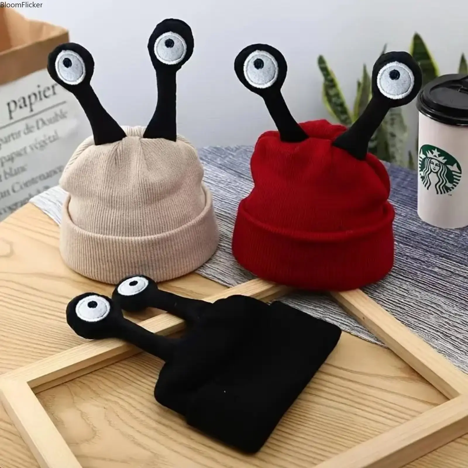 Holiday Antenna Knit Beanie, Funny Unique Unisex Stretchy Acrylic Winter Hat, Soft Warm Festive Cap for Christmas Parties, Outdoor Gatherings & Trendy Holiday Streetwear Outfits