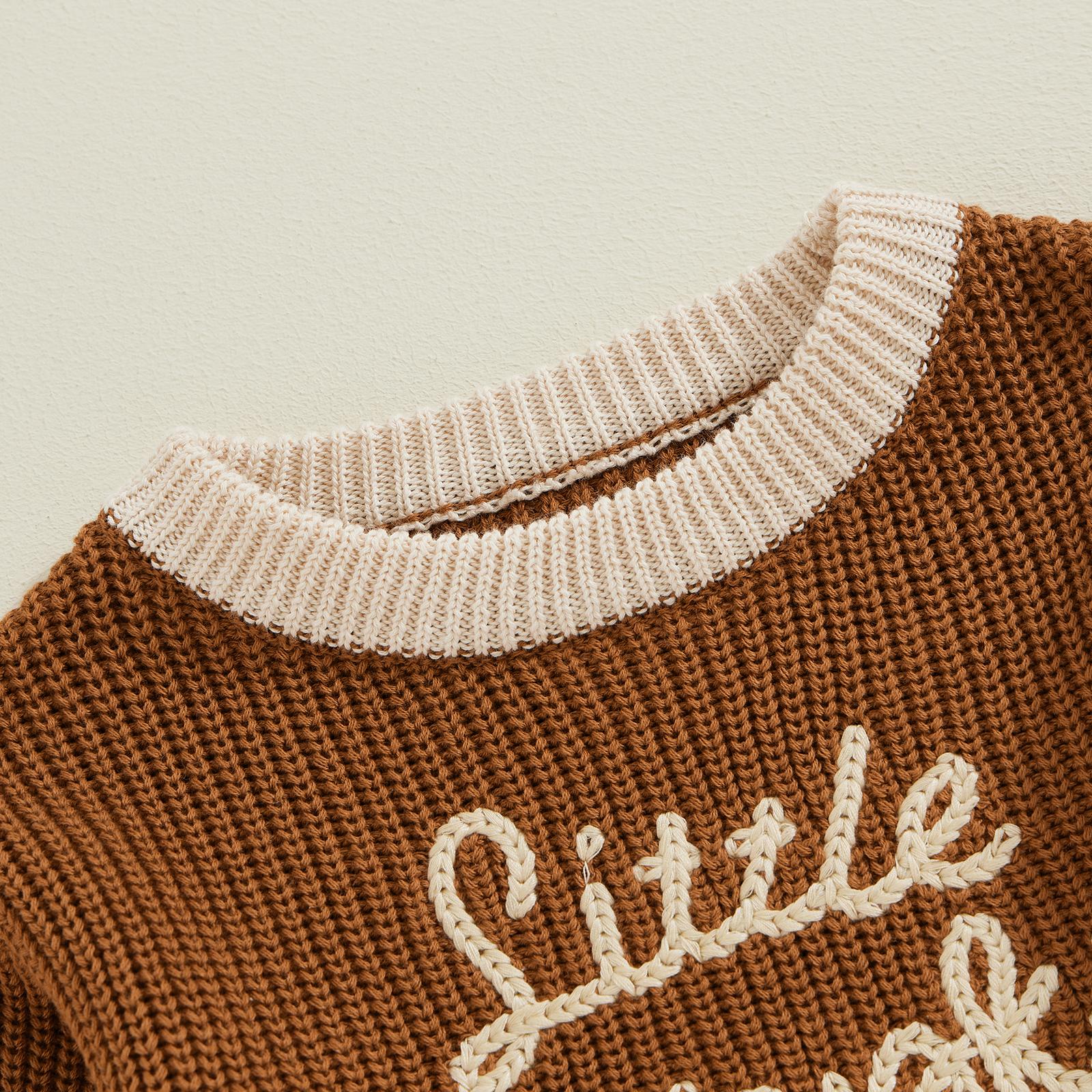 Newborn Baby Boy Girl Halloween Knit Sweater Little Pumpkin Long Sleeve Round Neck Pullover Knitwear Fall Clothes
