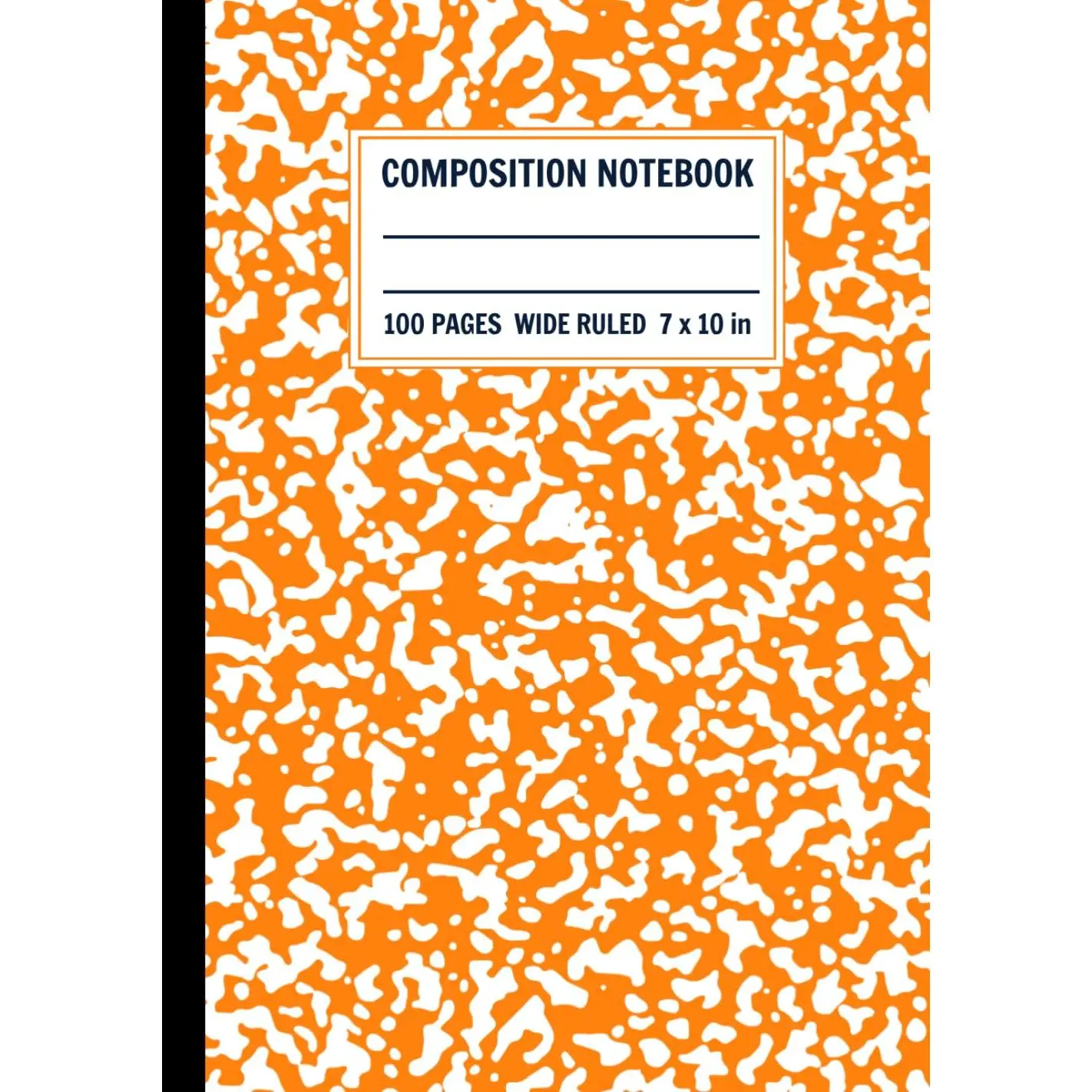 Marble Composition Notebook Wide Ruled Orange  for Office Work  College: Orange Journal for Diary Notes Writing Aesthetic Journal for Girls Boys and Adults - Hardcover