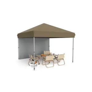 Heavy Duty Pop Up Canopy Tent 10x10 FT - Outdoor Shelter with One-Button Setup - Removable Sidewall - 3 Adjustable Heights - UPF 50+ Waterproof Shade | Complete Accessory Kit with Storage Roller Bag & Sand Weight Bags | Ideal for Patio, Backyard, Camping