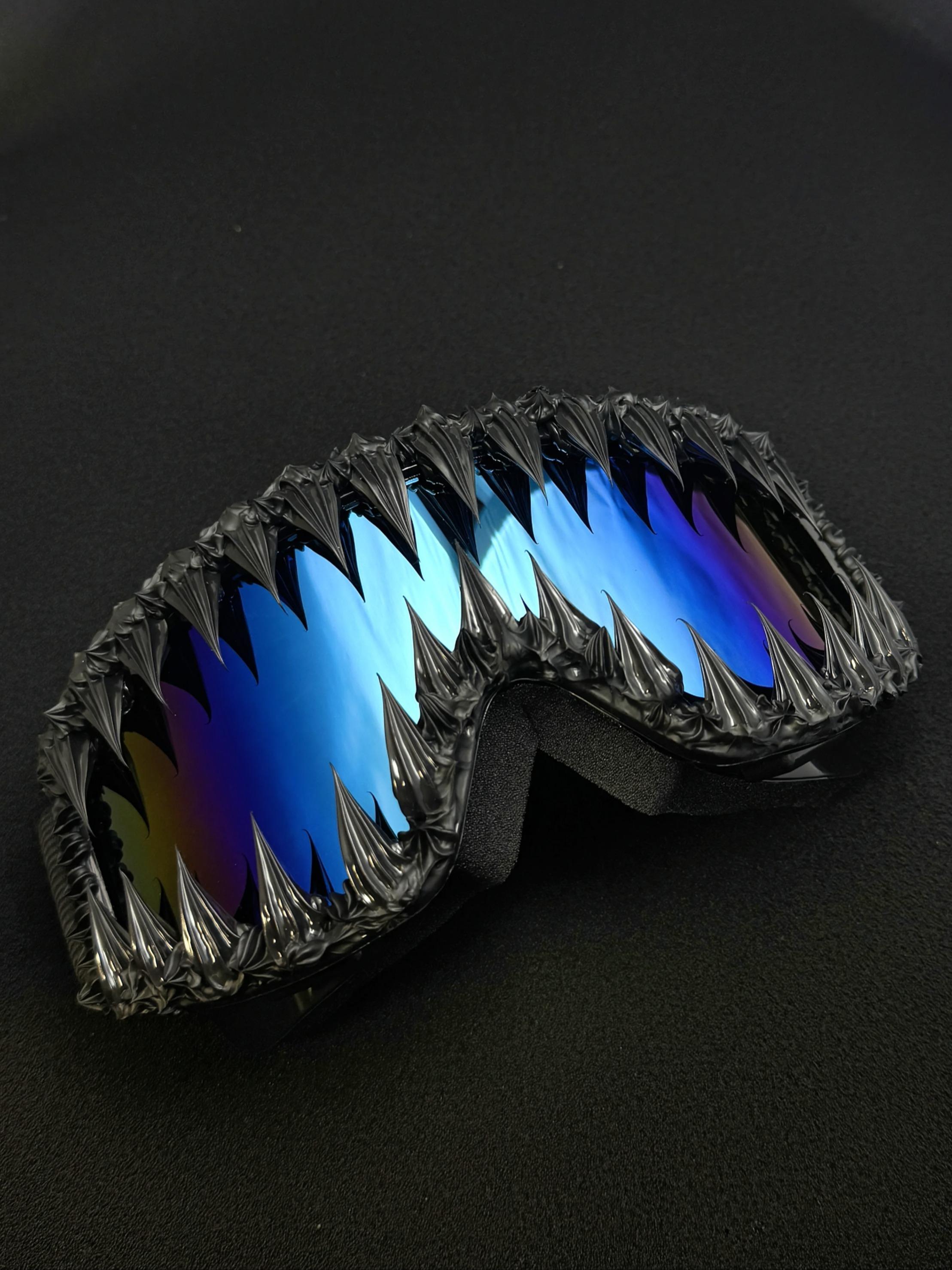 Punk Style Irregular Shaped Sunglasses, Trendy Windproof Ski Goggles, Fashion Accessories for Men & Women for Outdoor Activities