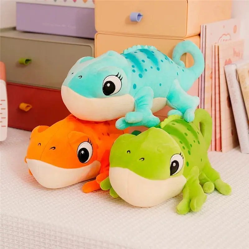 1PC 30cm Cartoon Real Like Lizard And Chameleon Plush Toys Creative Simulation Animal Reptile Stuffed Pillow Gifts