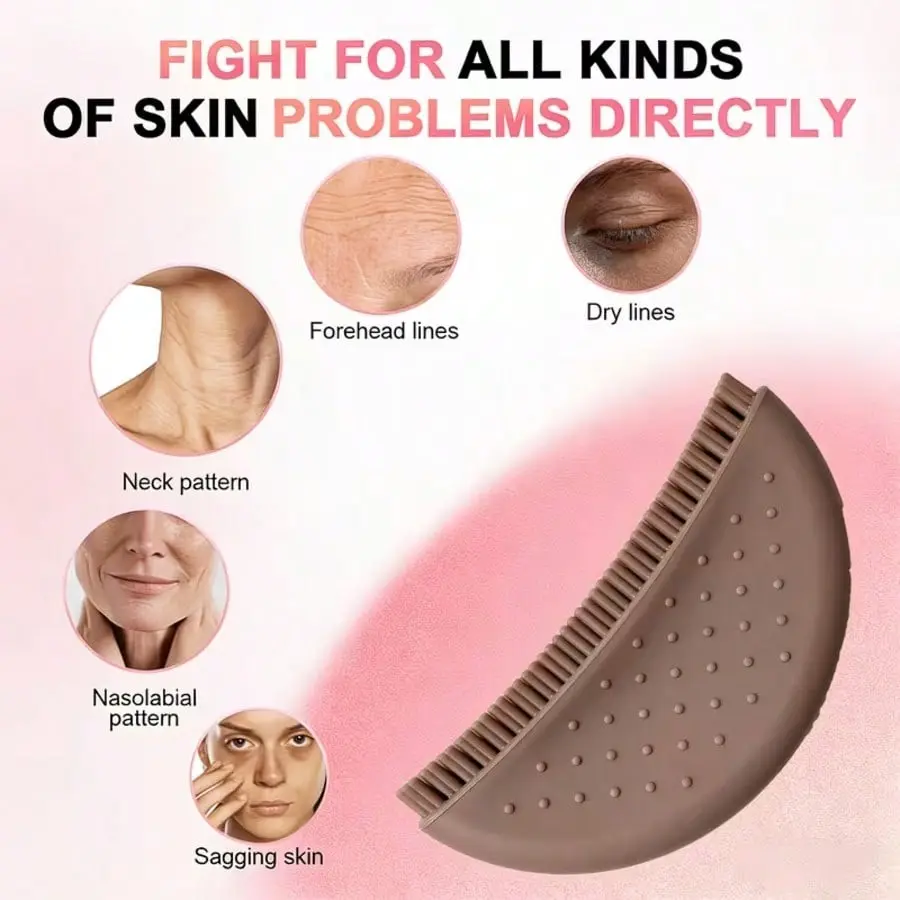 Ergonomic Lymphatic Facial Brush, Reusable Silicone Massage Tool, Facial Care Tools, Face Contouring & Lymph Drainage, Perfect Fit Design