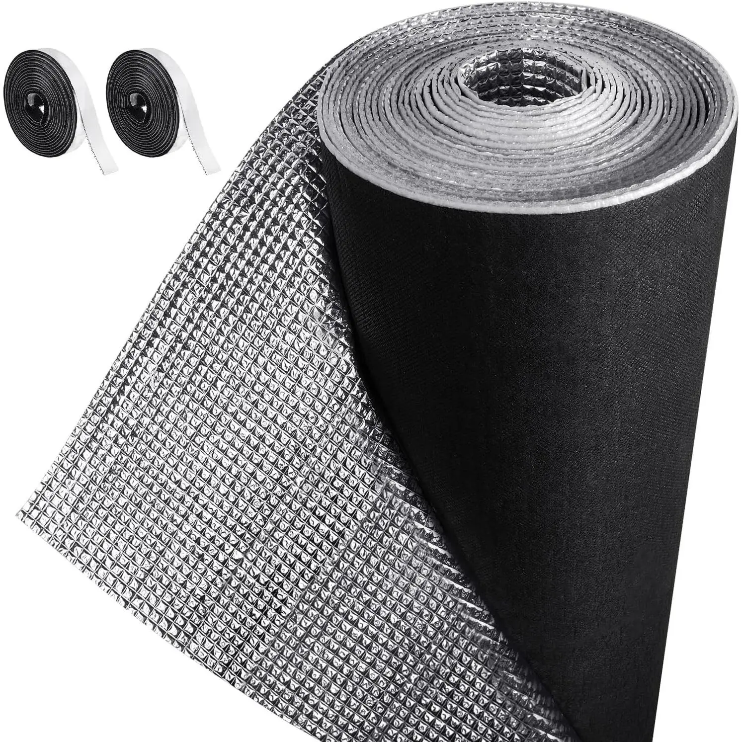 Rv Window Reflective Insulation Roll 39.4inchx6.6ft Double Aluminum Foil Heat Bubble Thermal Window Shade Door Cover Blackout for Garage Roof Travel Camper Skylight Shield
