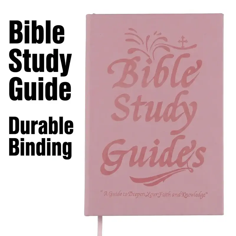 PU Leather Bible Study Guide, 8x6 Inches, Durable Binding, Beautiful Typography & Floral Design, Bible Study Supplies for Faith Learning