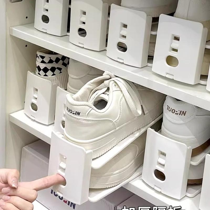 Double-layer shoe rack adjustable Double Tiers shoe storage artifact Organiser household space-saving shoe cabinet layered partition sorting shoe rack