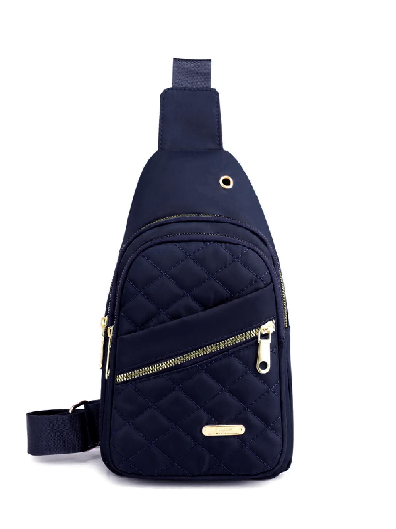 Summer Quilted Fanny Pack, New Summer Outfits 2024 All-match Large Capacity Crossbody Bag, Casual Solid Color Designer Chest Bag for Daily Use, Fashionable Crossbody Bag