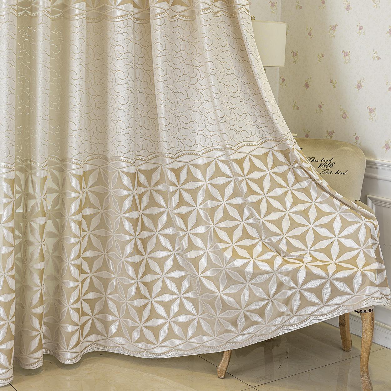 Geometric Pattern Curtain, 1 Panel Modern Simple Window Curtain, Home Decorative Curtain, Home Decoration Curtain, Home Textile for Living Room, Balcony, Bedroom or Restaurant