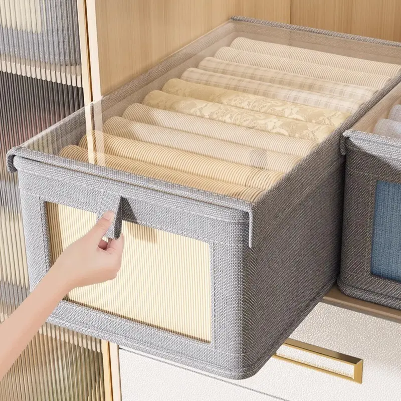 Large Transparent Clothing Storage Box with Lid, Dust-Proof Stackable Organizer, Durable Sealed Design, Ideal for Bedroom Closet
