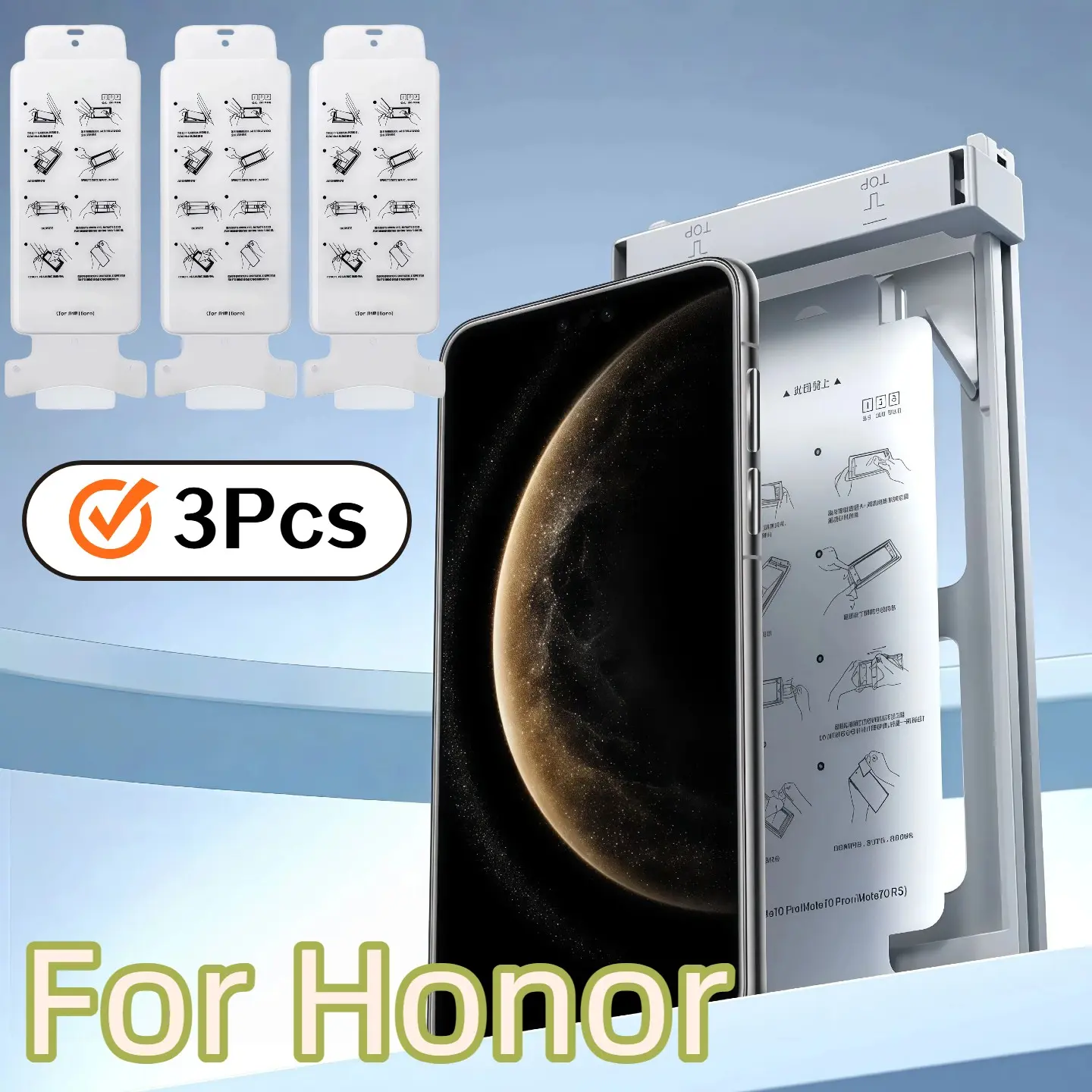 3-Pack Ceramic Screen Protector for Honor Phones, Bubble-Free, Durable, Scratch-Resistant, Easy Installation, Includes Tools