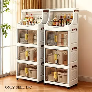 3/4/5/6 layers of heavy-duty multifunctional folding storage cabinets with open shelves, large capacity, suitable for living room/bedroom/wardrobe/cabinet/kitchen/office/dormitory organization and storage