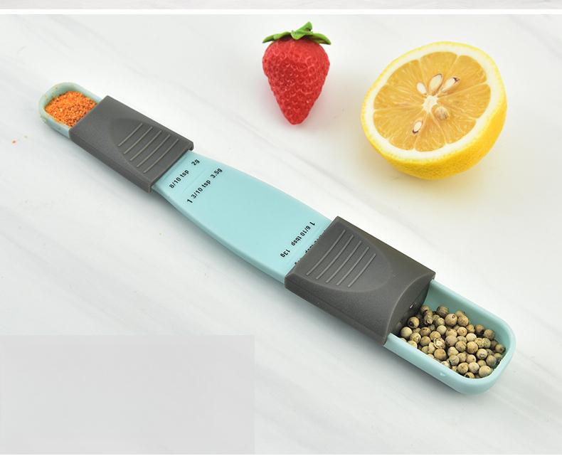 Adjustable measuring spoon, baking plastic measuring spoon, kitchen tool plastic graduated measuring spoon, adjustable measuring spoon set