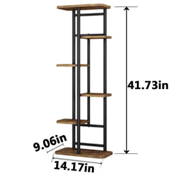 Plant Stand Indoor Outdoor Metal 6 Tier 7 Potted Multiple Flower Pot Holder Shelf Planter Display Shelving Unit for Patio Garden Corner Balcony Room Organizer Racks Smooth High Quality Materials Anti-Rust Spray Process Durable Practical Multi-Function