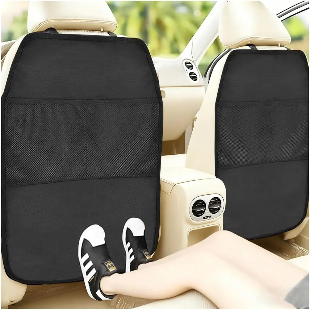 2 count  Kick Mat  Seat Protector, Large  Backseat Protector with 2 Mesh Storage Pockets, Automotive  Seat Storage Organizer for ,  for  SUV Sedan