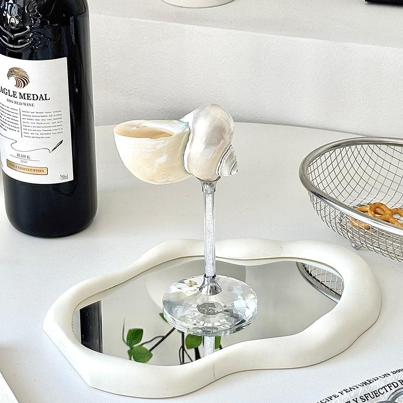 Unique Natural Seashell Wine Goblet, Handcrafted Shell Cocktail Cup, Wedding & Party Decor Ornament