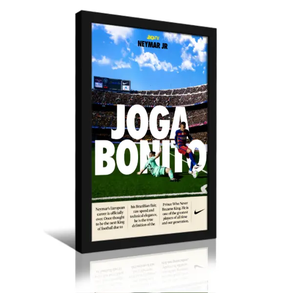 Neymar Jr Joga Bonito Canvas Wall Poster - Brazilian Soccer Star Inspired Print (3 Colorways) for Bedroom, Game Room Decor, Football Fan Gift