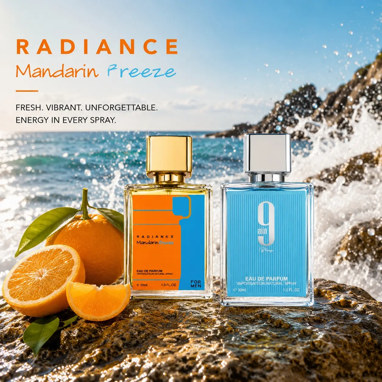 2pcs Citrus Ocean Scent Perfume, Elegant Packaging, Long-Lasting Fragrance, Perfect Gift for Travel, Outdoor, Parties, Family and Friends