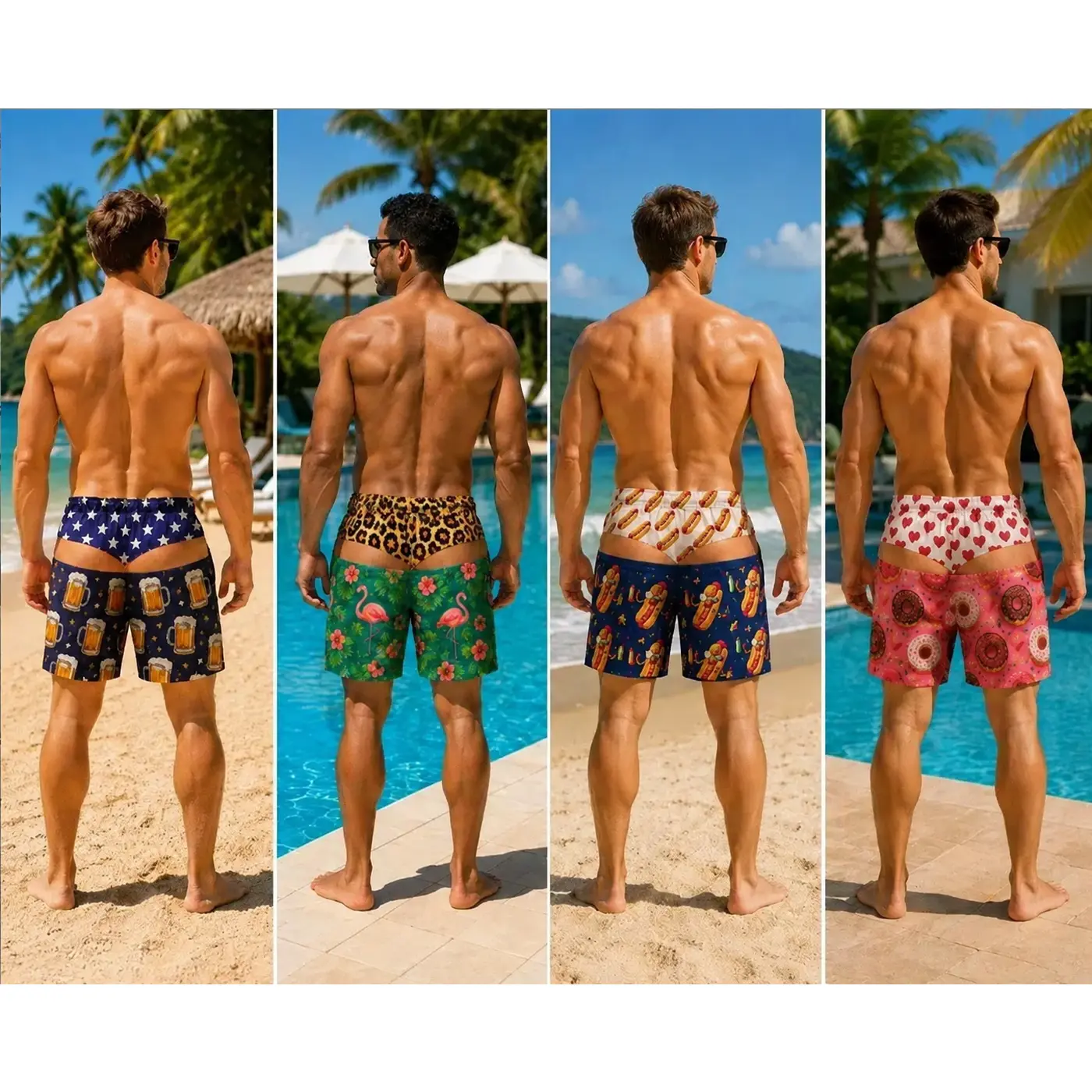 Fun Novelty Food Print Men Swim Trunks! 2‑in‑1 Built‑in Liner Design, Quick‑Dry Beach Shorts For Pool Party & Holiday. # TikTokMadeMeBuyIt # TikTokShop # Men's Swimwear # FunnySwimTrunks # PoolPartyOutfit