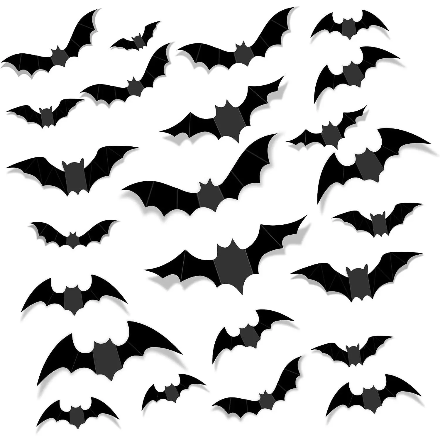 68 count Bats Wall Decor,Halloween Decorations  Bat Stickers,Halloween Decor Indoor Party Decorations,Realistic Bats for Indoor DIY Outdoor Bedroom Window  Room