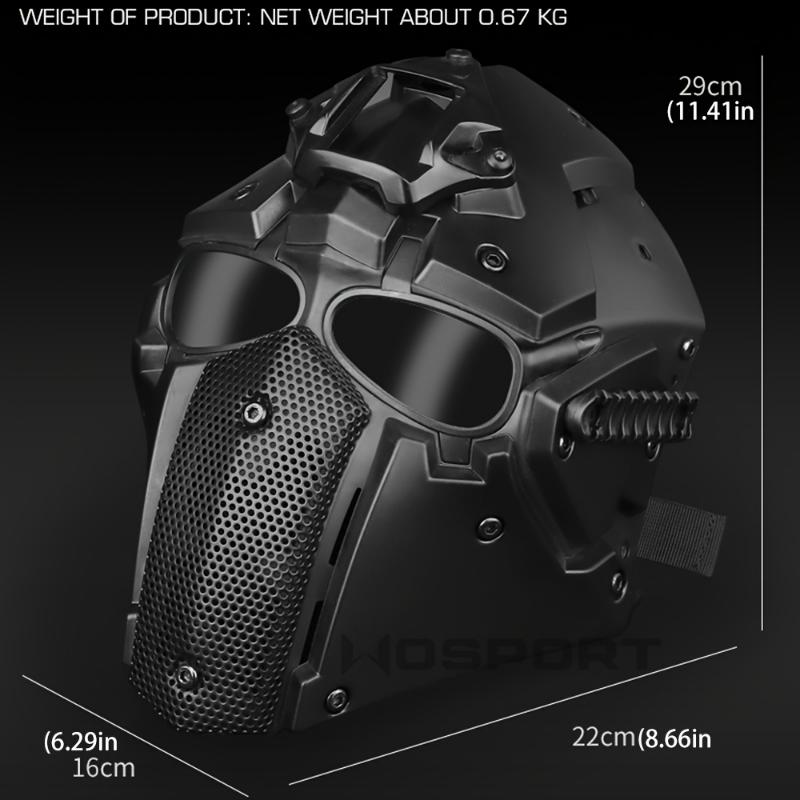 All-Weather, Tactical Full Face Mask - Breathable & Impact-Resistant, Ideal for Cosplay & Outdoor Adventures, Black Realistic Party Favor Maleficent Wings Halloween Stylish Masks Print Animal Head Mask