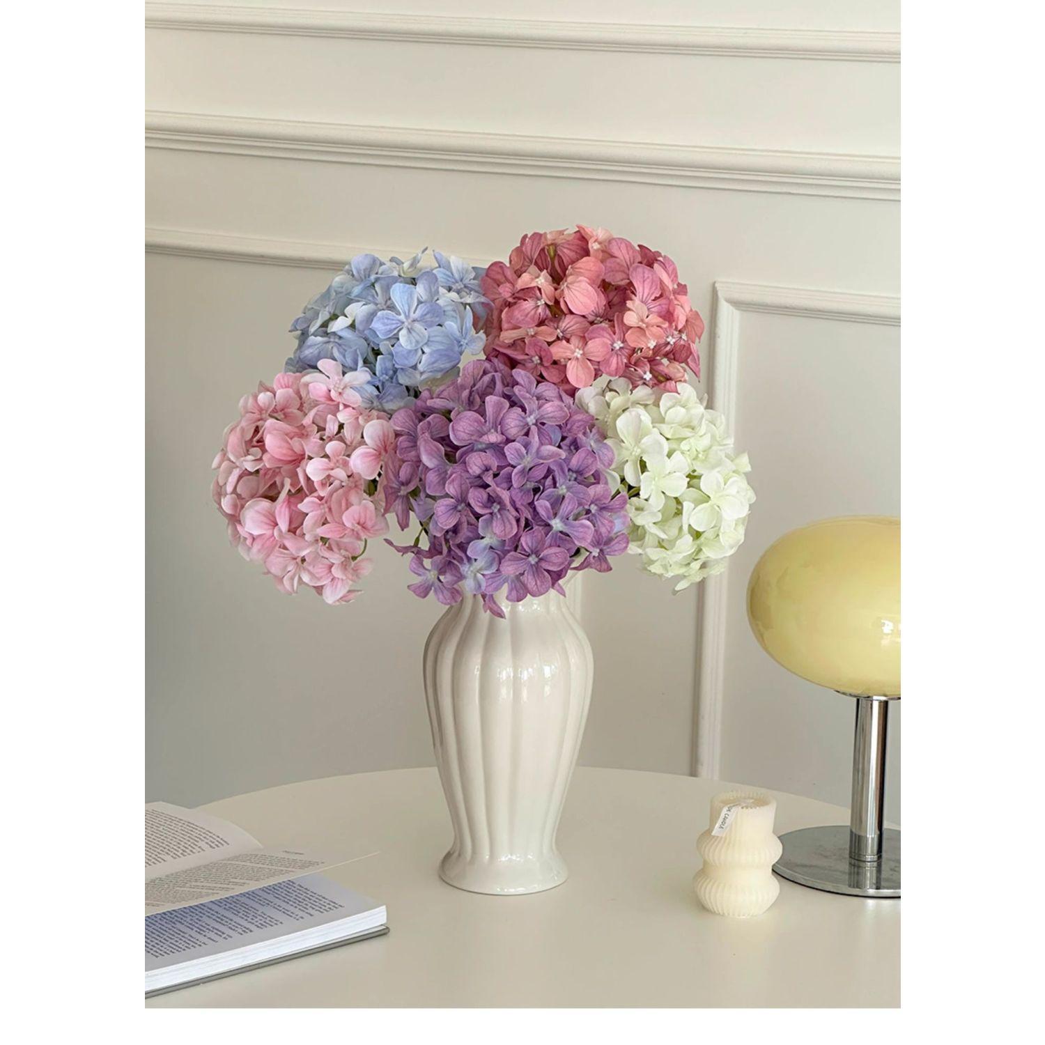 Luxury hydrangea faux for dining table and living room decorations, wedding artificial decorative floral arrangements, silk flowers, dried flowers filler