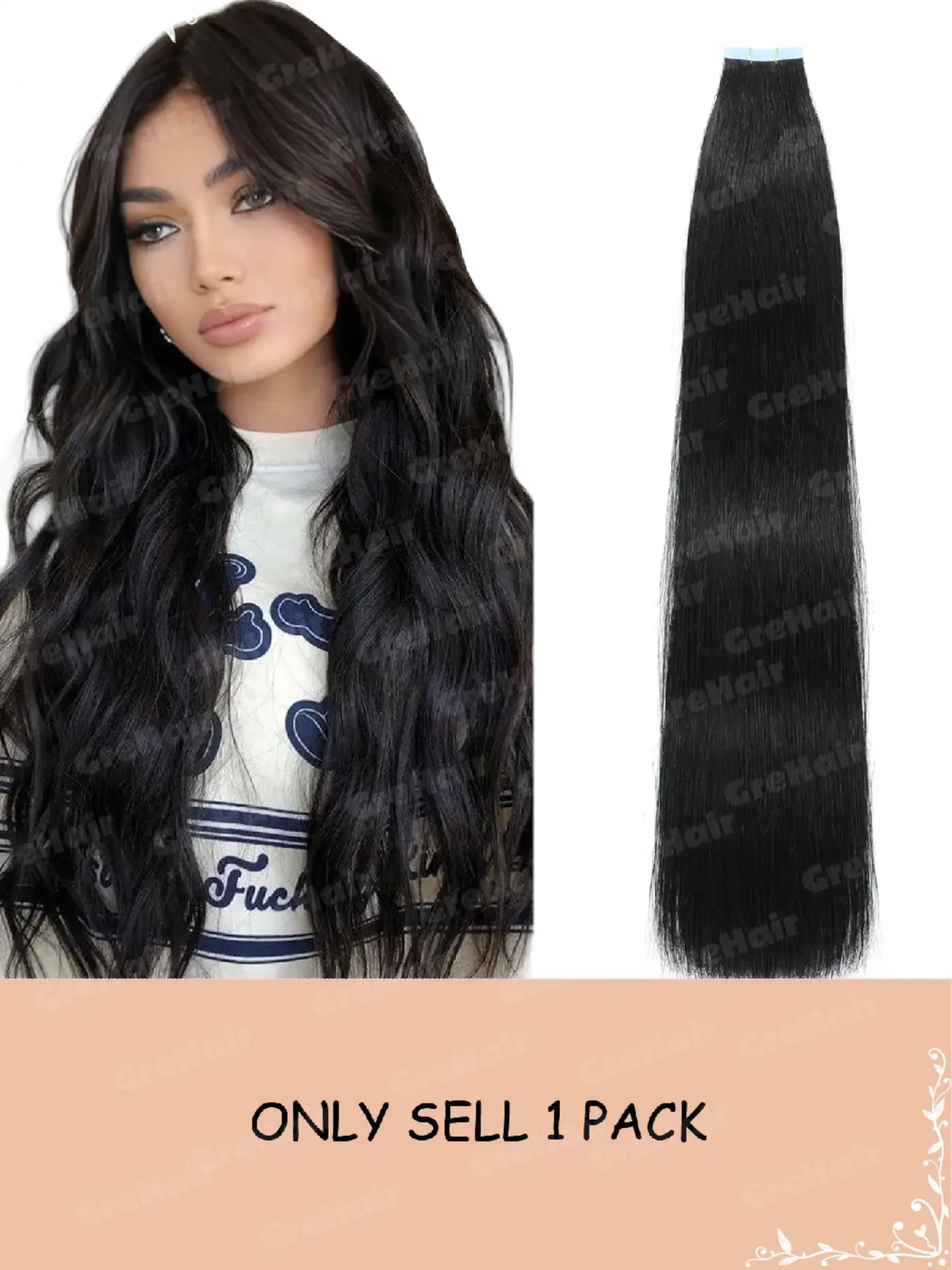 Invisible Seamless Tape-In Hair Extensions, Real Human Hair, Multiple Colors, 12/16/20 Inches, 10 Pieces Per Pack