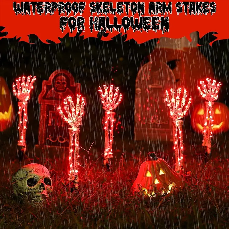 1set Halloween decoration glowing ghost hands, courtyard ghost hands glowing ground lights - Ghost Festival decoration atmosphere props, Spooky
