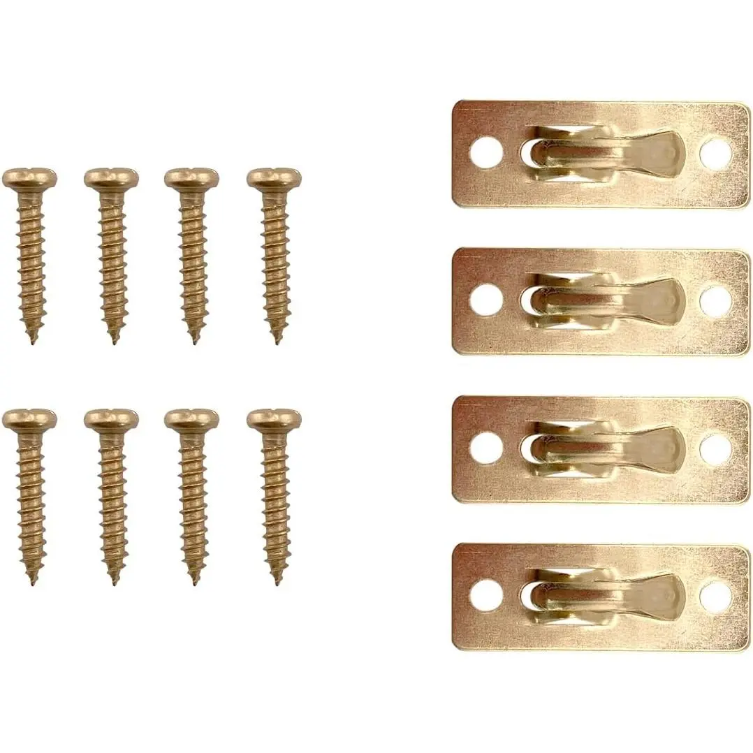Curtain Rod Brass Brackets with Screws, 2 Pairs (4 Pieces) - Ideal for Swivel End Sash Curtain Rods - Easy to Install Curtain Rod Holders for Doors, Windows, and Sidelights