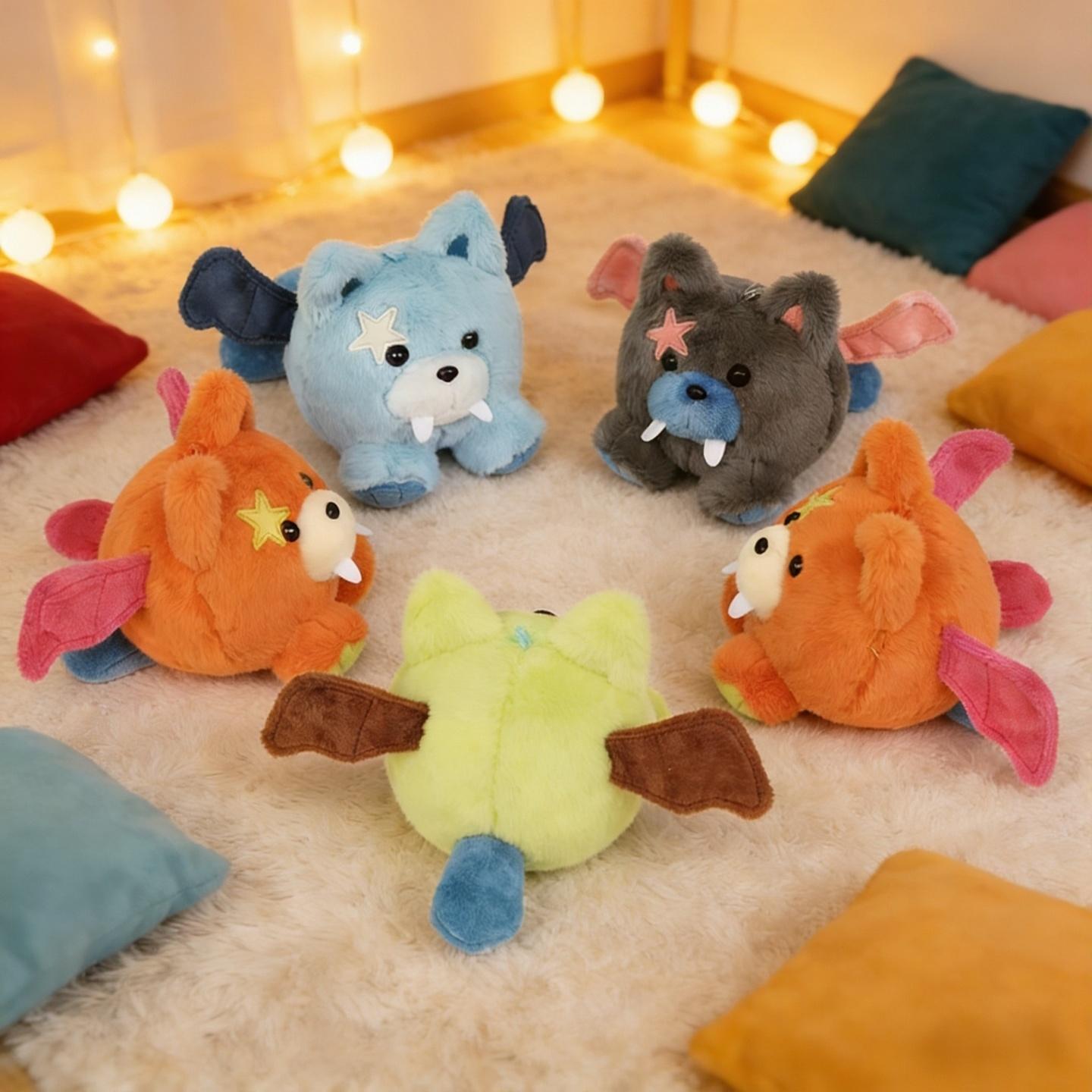 Kawaii Star Eye Cat Plush Set Colorful Bear Cat Stuffed  Cute Cartoon Plushies Gift for Kids Fans soft doll