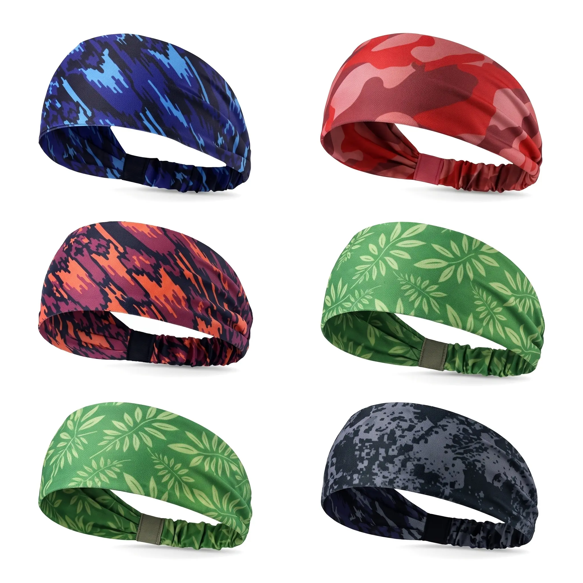 Stay Cool While Running Breathable Sweatband For Gym Yoga Foldable Mesh Headband Color Block Geometric Sports Hairband For Travel