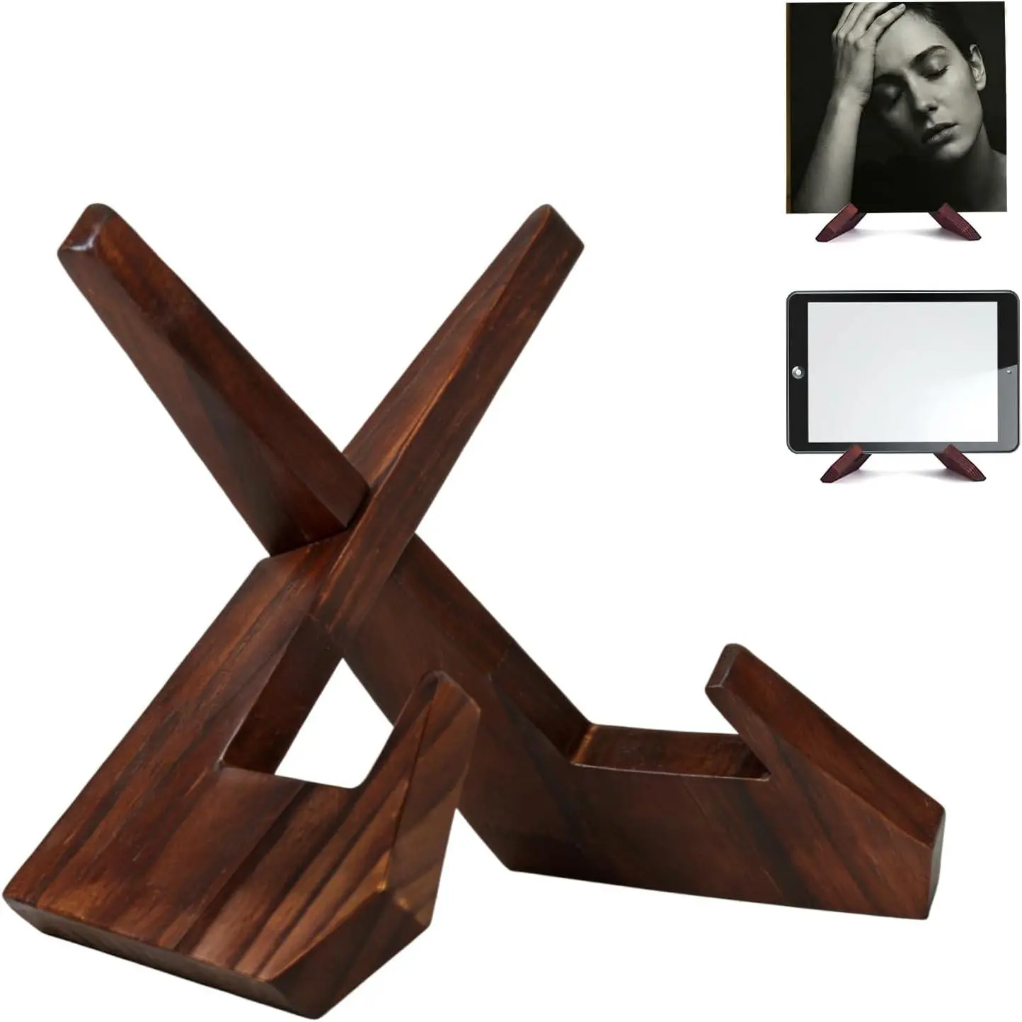 Vinyl Record Stand,  Spinning Vinyl Holder for 12 Inch Albums, X-Frame