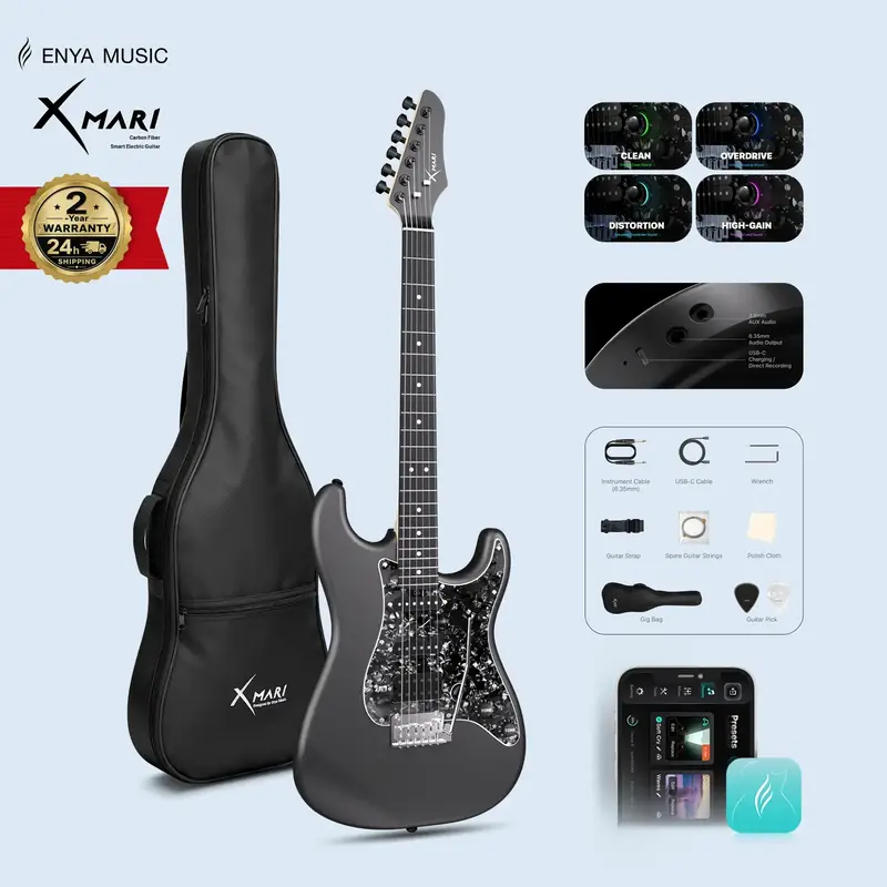 Xmari Smart Electric Guitar - DSP Effects, No Built-In Amp, 4