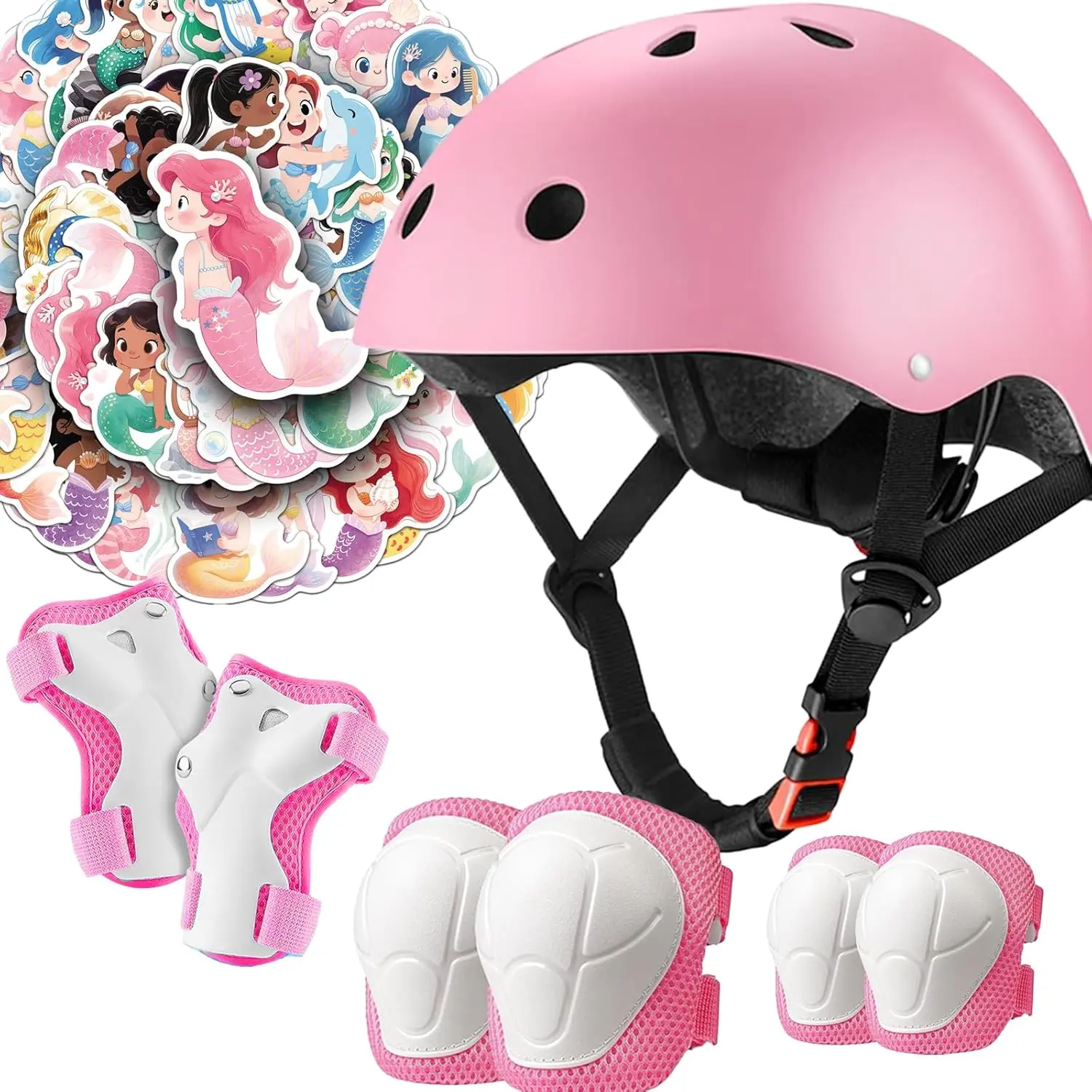 Kids Bike Helmet and Protective Gear Set, CPSC Certified Adjustable Toddler Helmet with Knee, Elbow & Wrist Pads, Safety Sports Protective Set for Kids Ages 2–8 for Bike, Skateboard & Scooter