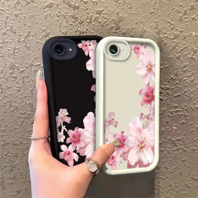 Phone case for iphone 16E 17E Enhanced Peotection TPU Shockproof Blush Pink Assorted Floral Phone Case Full cover protection Celestial Eye Layered Phone Case ROOJTN2TQ