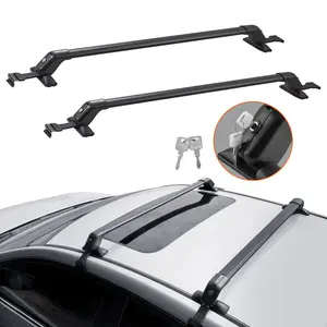 【DealsForYouDays】VEVOR Roof Rack Cross Bars, Aluminum Roof Rack Crossbars, Fit Roof without Side Rail, 155 lbs Load Capacity, Adjustable Bare Roof Crossbars with Locks, for SUVs, Sedans, and Vans
