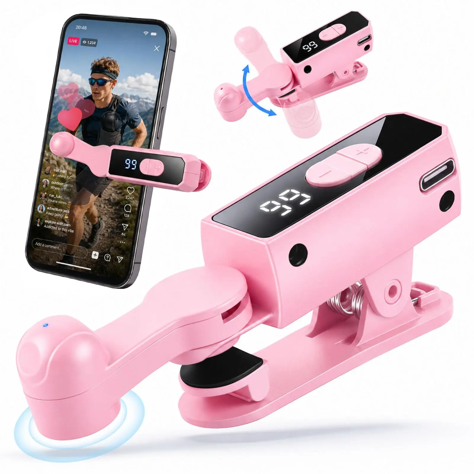 2026 New Adjustable-Speed Silent Wireless Auto Clicker, Portable Fast-Tap Screen Tapper, Party Gift Smartphone Accessory for Live Stream Scenarios