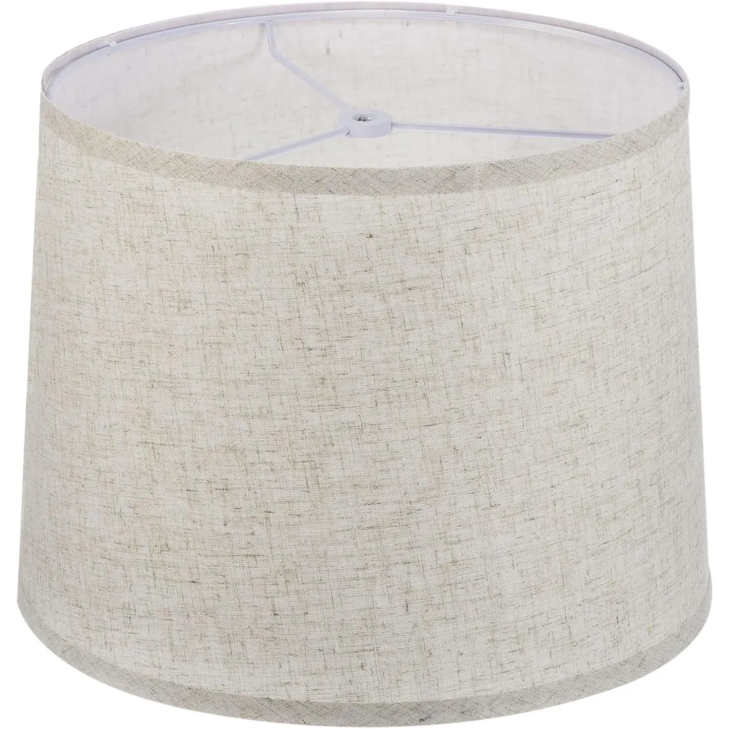 11.4" Top x 12.6" Bottom x 9.8" High Drum Lamp Shades for Table Lamps Floor Lamps, Medium Linen Lampshade Easy Assembly for Lamp Replacement, Beige