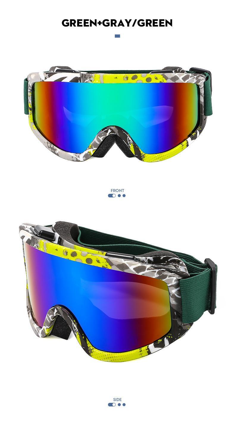 Large Frame Ski Goggles with Colorful Lenses & Soft Sponge Padding, Impact-Resistant Anti-Glare Snow Eyewear for Outdoor Winter Sports, Snowboarding & Skiing