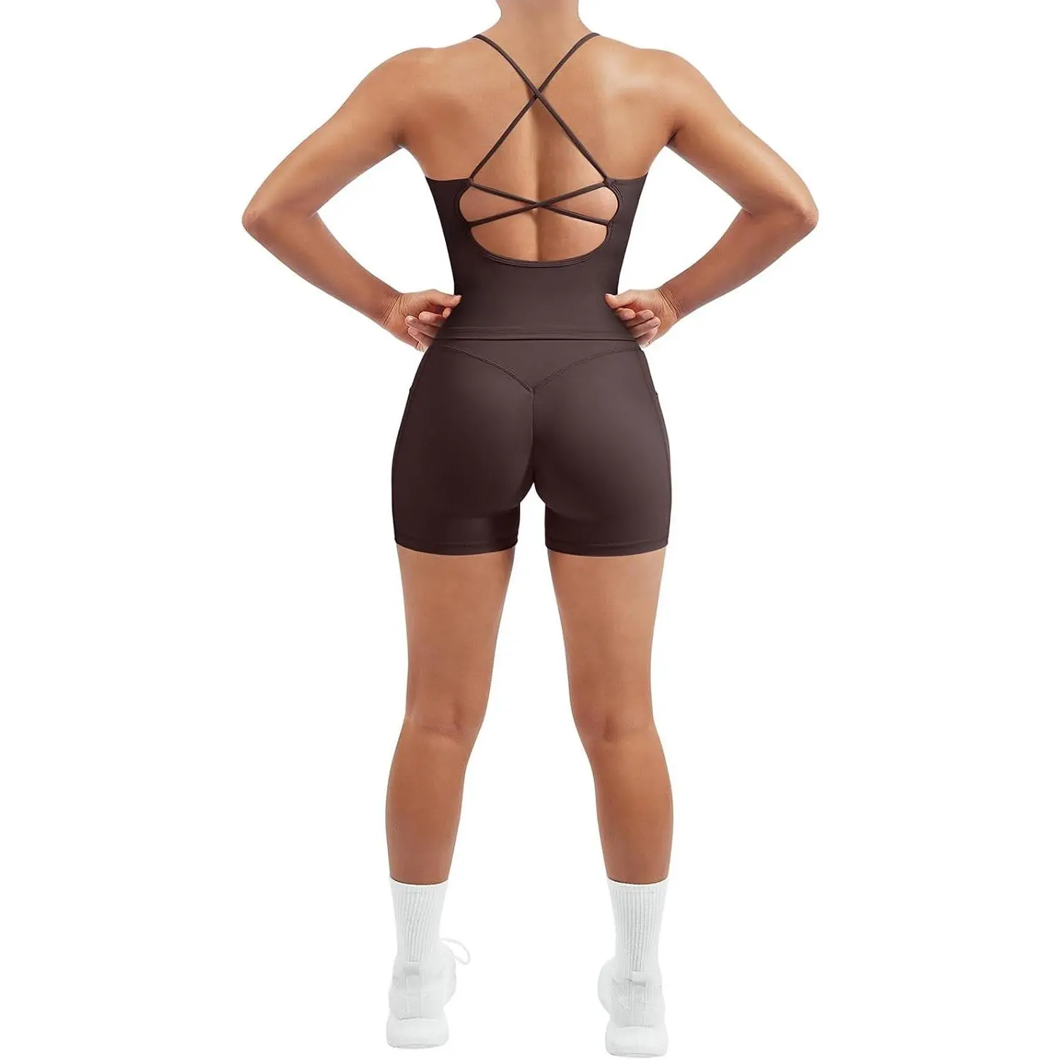 Women 2 Piece Workout Sets Padded Tank Tops Tummy Control Leggings Gym Outfits